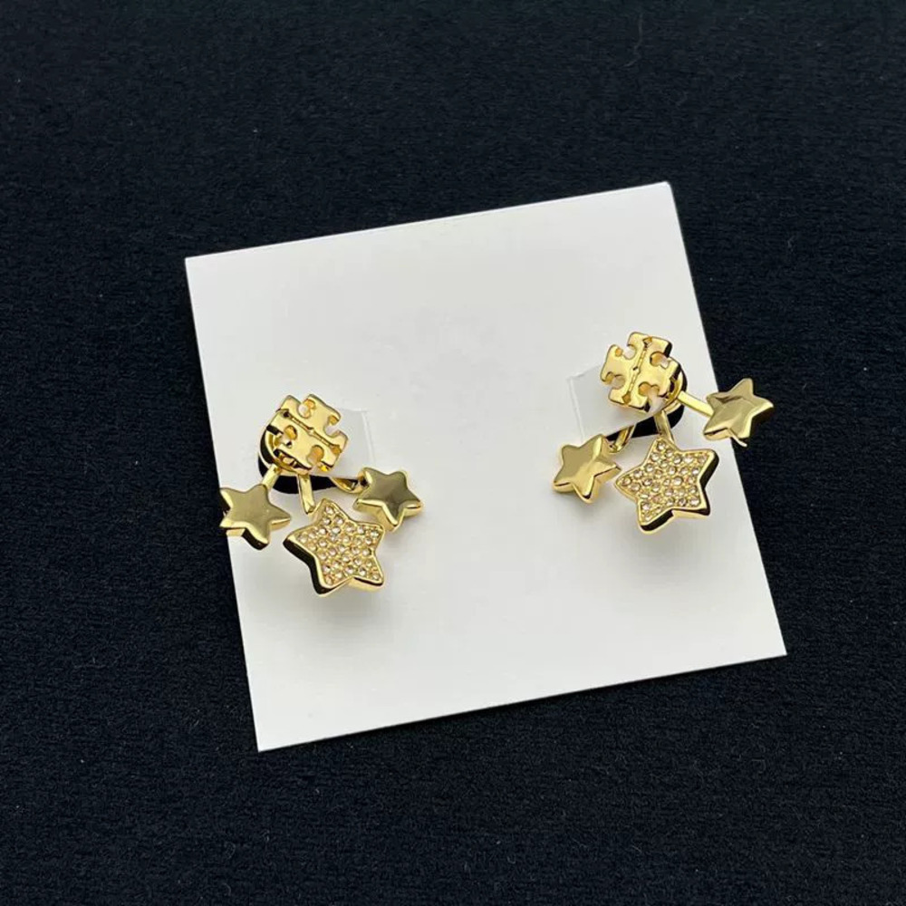 Tory Burch Rhinestone Star Earrings 2 in 1